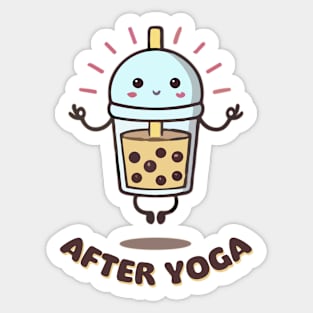 Yoga Coffee BOBA - kawaii Sticker